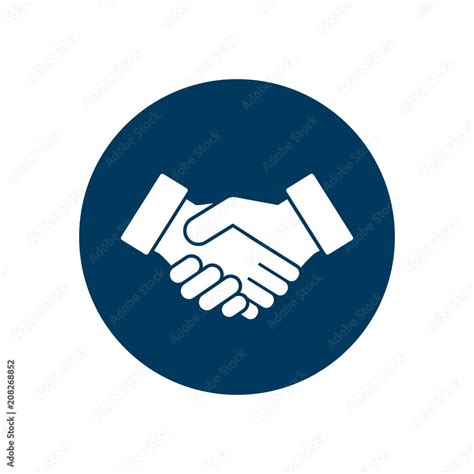 Business Handshake Icon Contract Agreement Flat Symbol In Circle