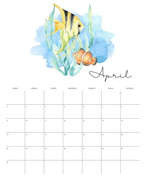 Free Printable 2023 Under The Sea Calendar The Cottage Market Free