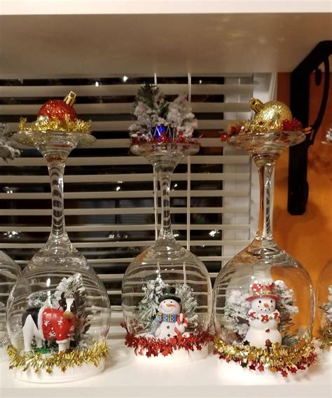Pin By Becky Grube On Christmas Crafts Wine Glass Christmas Decorations Christmas Crafts