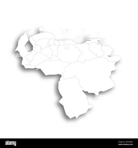 Venezuela Mapa político de las divisiones administrativas estados distrito capital y