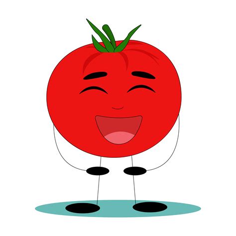 Funny Tomato Tomato With Funny Face Flat Vector Illustration 4666091