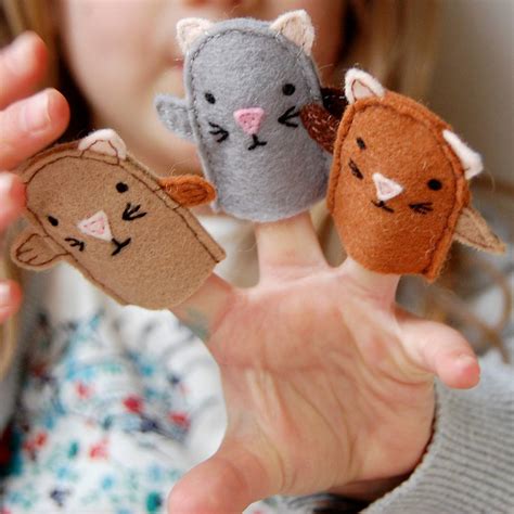 Make Your Own Kitten Finger Puppets Craft Kit By Clara And