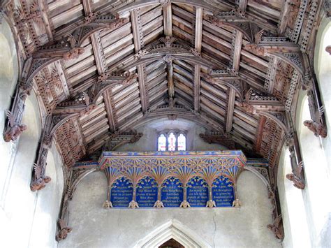 The nave with mid-15th C. double hammerbeam roof (mid-15th 