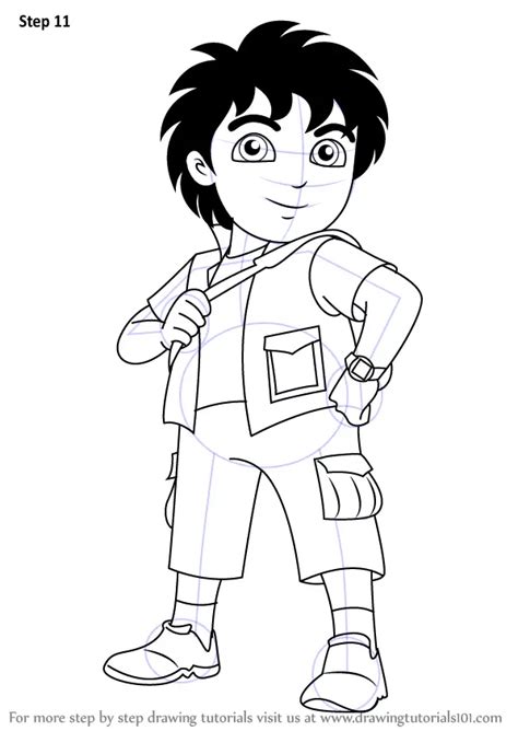 Learn How To Draw Diego From Dora The Explorer Dora The Explorer Step