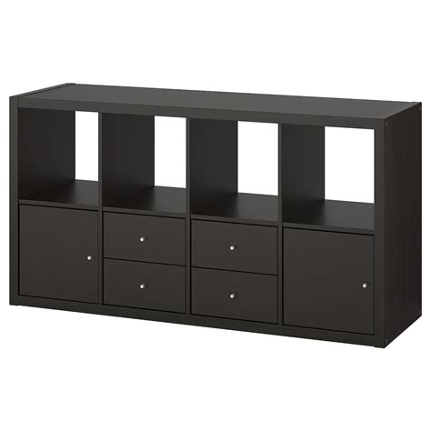 Kallax açık raf ünitesi, beyaz. KALLAX Open kast met 4 inzetten - zwartbruin - IKEA