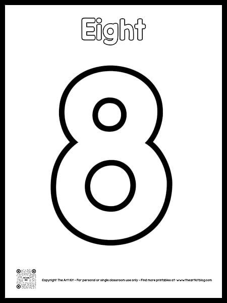 Number 8 Coloring Page Free Printable Art Kit Coloring Home