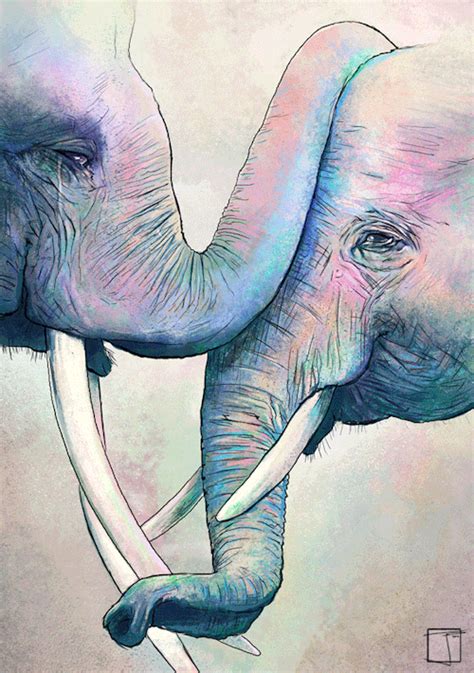 Elephant Love Elephant Art Watercolor Elephant Elephant