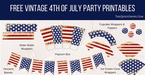 Free Vintage 4th Of July Party Printables ⋆ The Quiet Grove