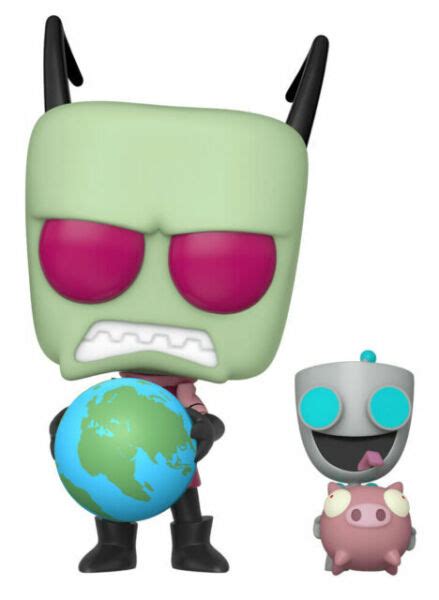 Funko Pop Animation Invader Zim Invader Zim With Gir Vinyl Figure Hot Topic Exclusive For