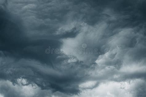 Stormy Sky Before Rain Thunderstorm Storm Cloudy Sky Background Stock