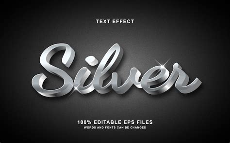Premium Vector 3d Silver Font Style Effect