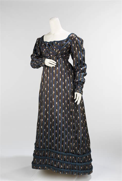 1820 United Kingdom Dinner Dress Silk Cotton Historical Dresses