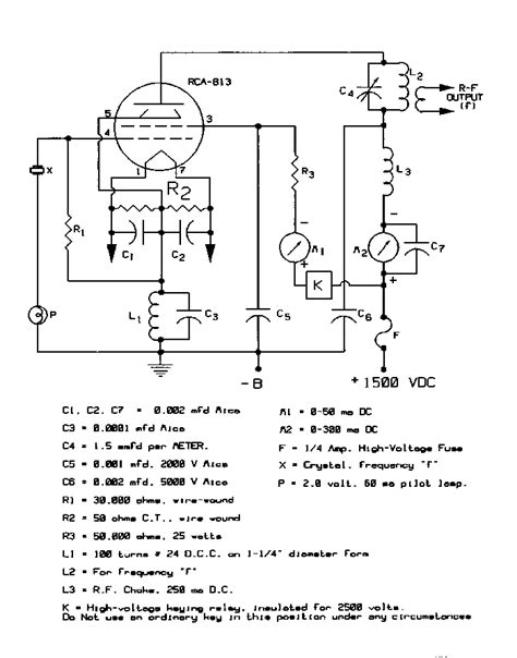 Single 813 Crystal Oscillator Transmitter Under Repository Circuits