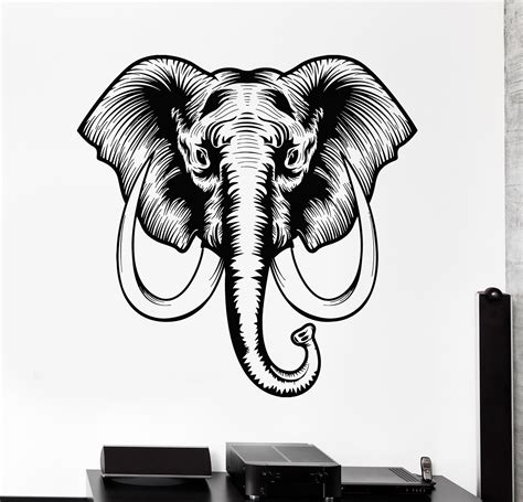 Vinyl Wall Decal African Elephant Animal Tribal Art Stickers Unique