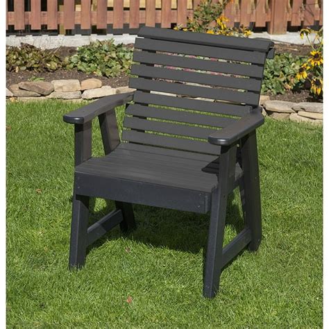 2 Ft Roll Back Amish Crafted Poly Lumber Chair Black