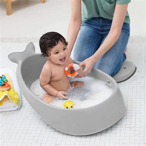 Skip Hop Baby Bath Tub 3 Stage Smart Sling Tub Moby Grey Newborn