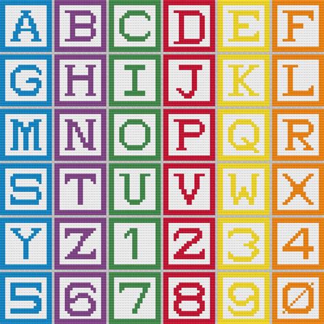 Cross Stitch Pattern Alphabet Blocks