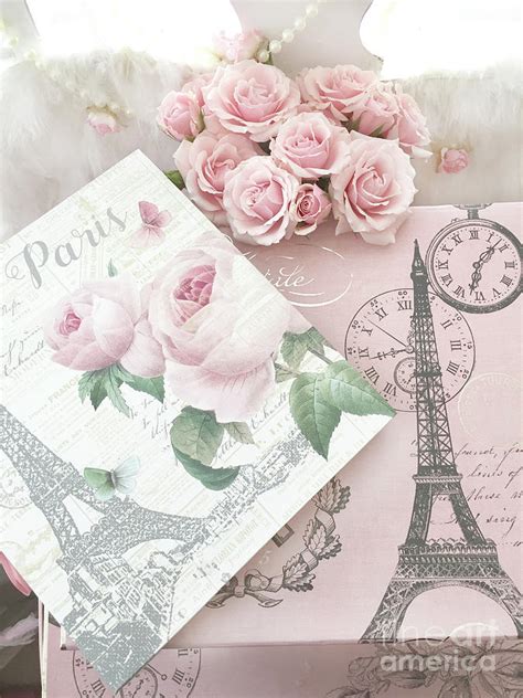 Shabby Chic Cottage Paris Pink Roses Romantic Cottage Parisian Pink