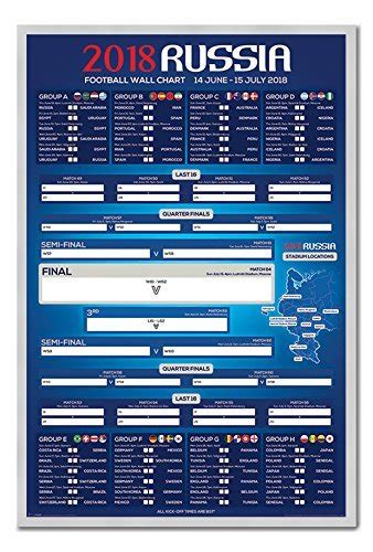Buy Russia 2018 Football World Cup Wall Chart Magnetic Notice Board
