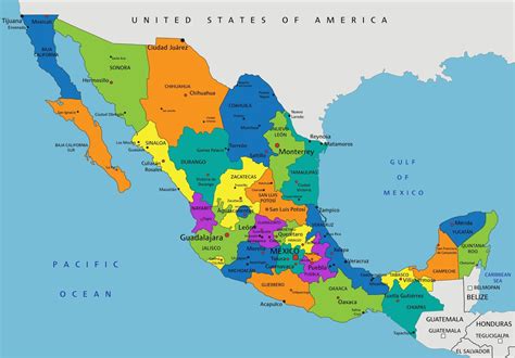 Mapa De Mexico Y Estados