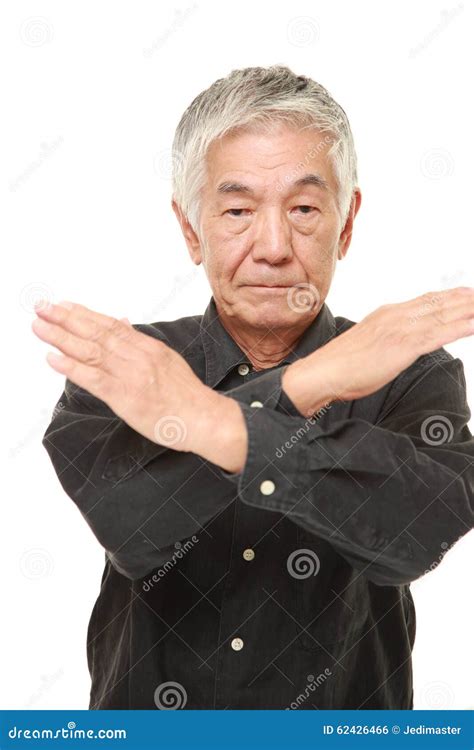 Senior Japanese Man Making No Gesture Stock Photo Image Of Adult