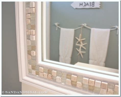 Mirrored surfaces reflect fabulous floor decoration and beautify modern. How to Decorate a Mirror with Tile - Sand and Sisal