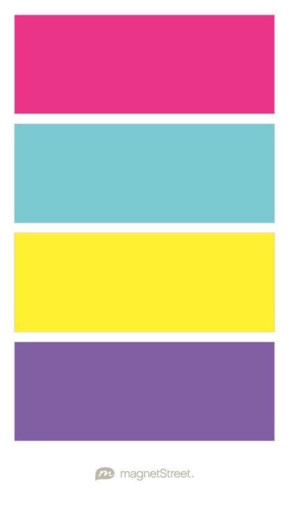 Custom Pink, Turquoise, Custom Yellow, and Custom Purple Wedding Color Palette - custom color ...