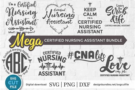Cna Svg Bundle 8 Certified Nursing Assistant Svg Files 601123 Cut