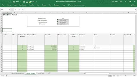 Employee Bonus Excel Template Incentive Plan Calculation Etsy
