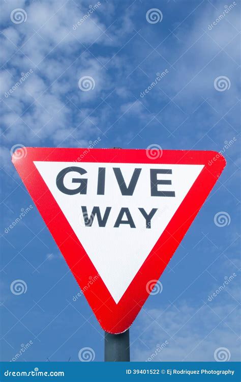 Give Way Sign Stock Photo Image Of Notice Code Roadsign 39401522