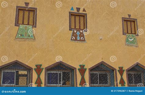 The Exterior Design And Drawings Of A Nubian House In Aswan Stock Image Image Of Nubia