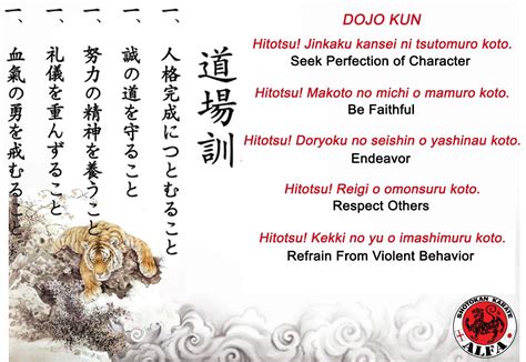 Dojo Kun Alfa Shotokan Karate Club