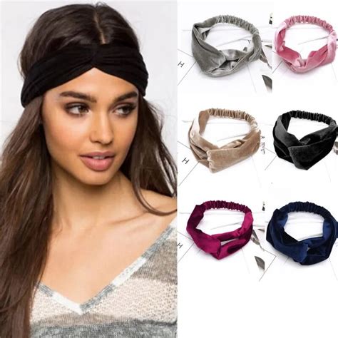 Fashion Women Elastic Headband Velvet Cross Twist Headband 2018 Hair