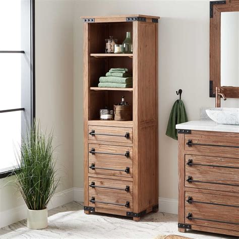 Linen cabinets come in different heights, so you can use short cabinets as a table or extra counter space in your bathroom. 24" Bonner Bathroom Linen Storage Cabinet - Pine ...