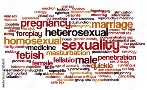 Word Cloud Illustrating Words Related To Human Sexuality Stock Image