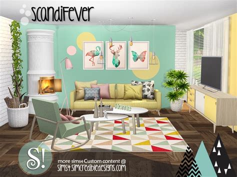 The Sims Resource Scandifever Fireplace Low Wall Height