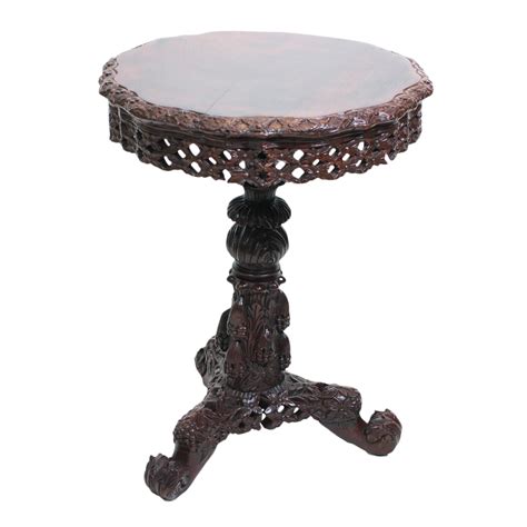 1850 Anglo Indian Rosewood Pedestal Table on Chairish.com | Rosewood table, Side table, Table
