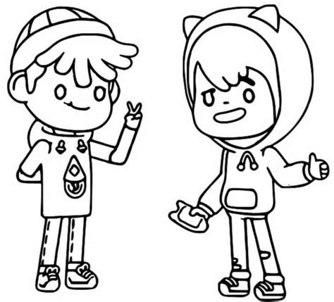 Leon And Zeke Toca Life World Coloring Page Free Printable Coloring Pages
