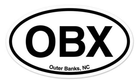 Obx Outer Banks North Carolina Oval Car Window Bumper Sticker Decal 5