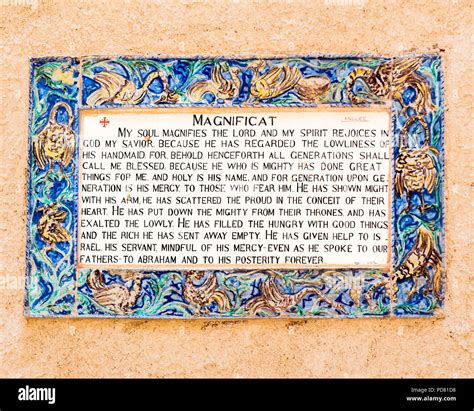 Ceramic Tile Of The Magnificat The Prayer Sung By The Virgin Mary At