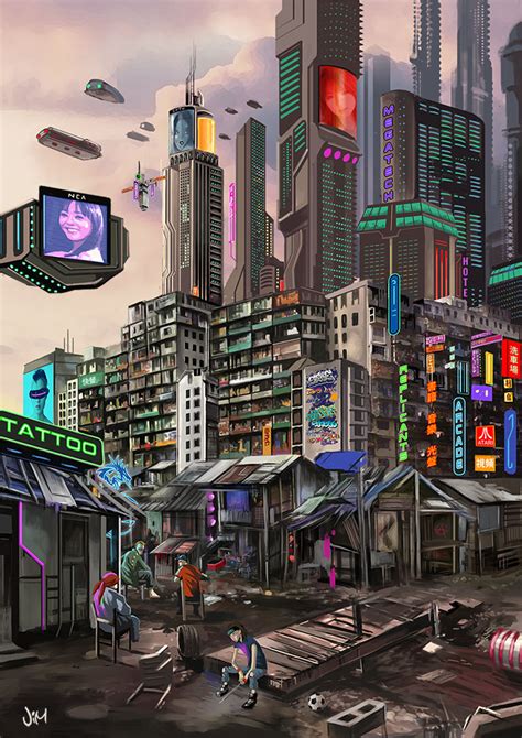 Cyberpunk Concept Art Claypool City By Jimjaz On Deviantart