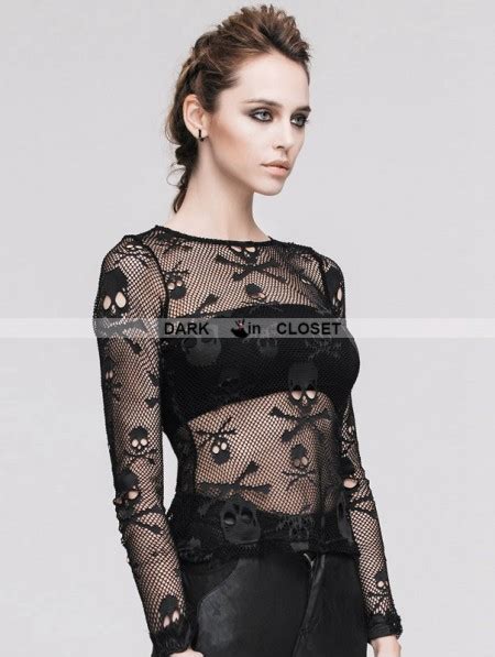 Find deals on products in womens shops on amazon. Devil Fashion Black Skeleton Net Tight T-shirt for Women ...