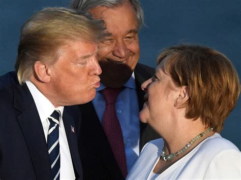 Donald Trump Puckers Up To Kiss Angela Merkel At G7 Photogallery