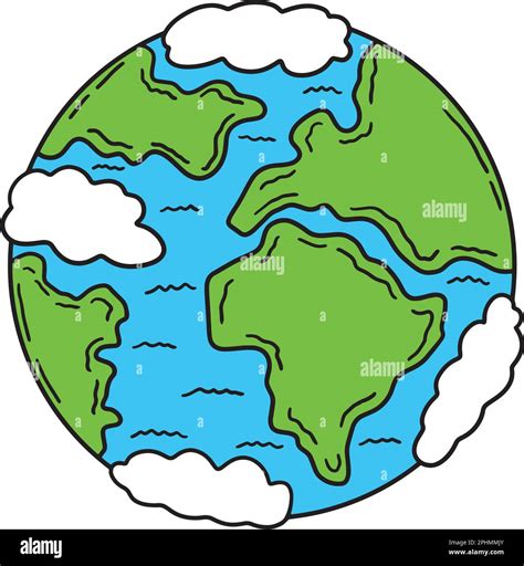 Planet Earth Cartoon Farbige Clipart Illustration Stock Vektorgrafik