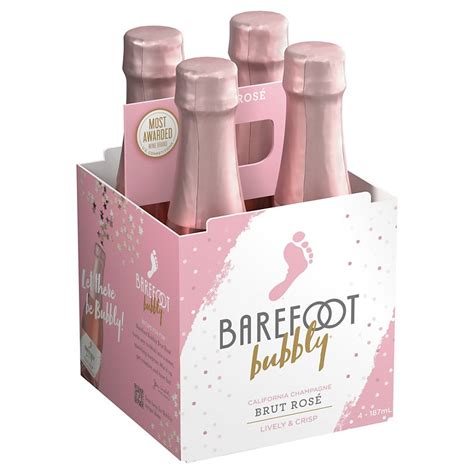 Barefoot Bubbly Brut Rose Champagne Sparkling Wine 187 Ml Shop Beer
