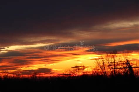 Dramatic Sunset Cloudy Sky Stock Photo Image Of Natural 174244202