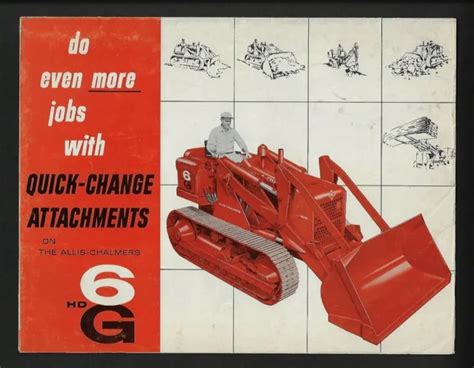 Allis Chalmers Hd6g Tractor Shovel Attachments 1960 Poster Brochure 56