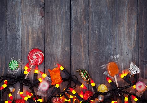 Halloween Candy And Candy Corn Lights Background By Sean Locke