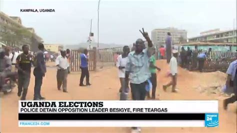Uganda Elections Police Detain Opposition Leader Besigye And Fire