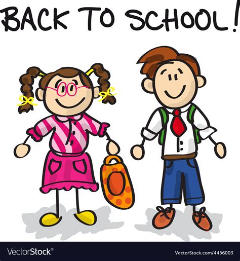 Back To School Cartoon Characters Royalty Free Vector Image